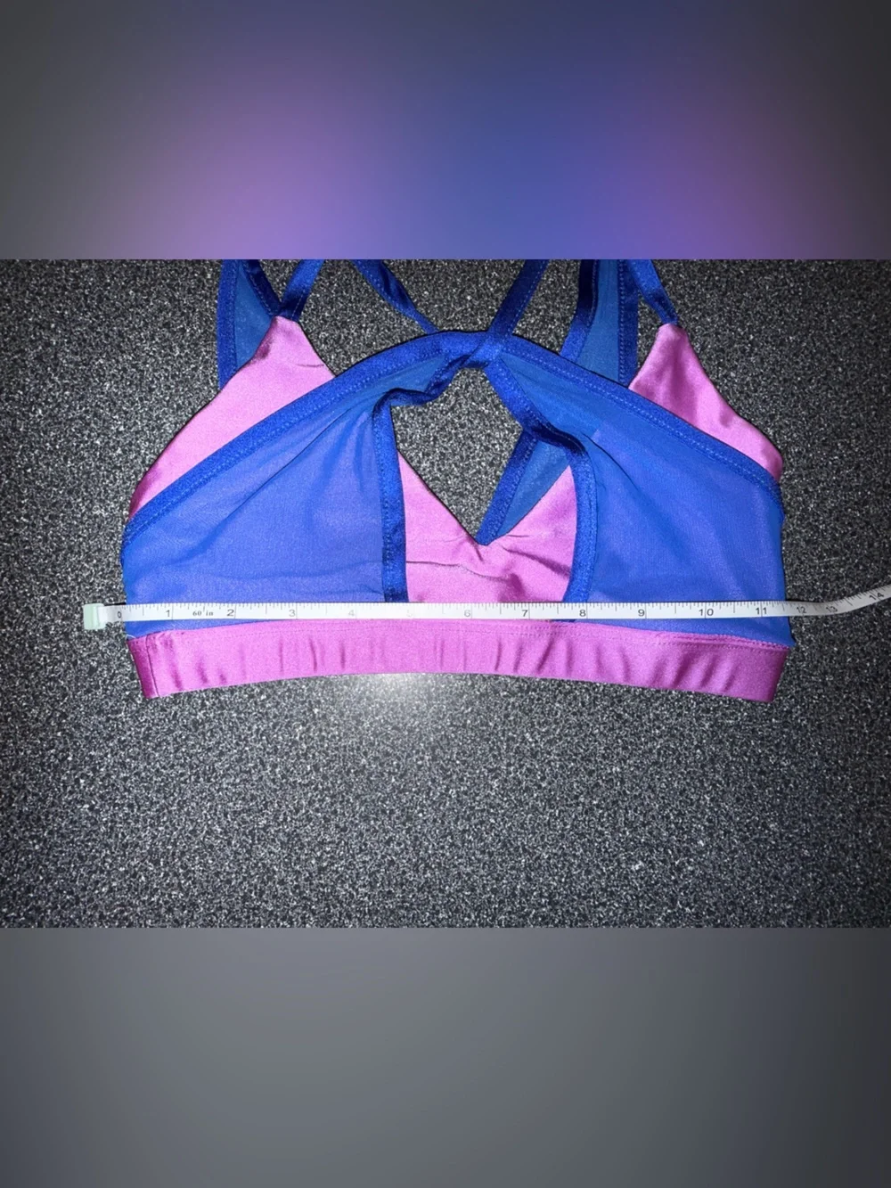 Tiger Friday Blue and Purple Strappy Bra Top Size Adult Small